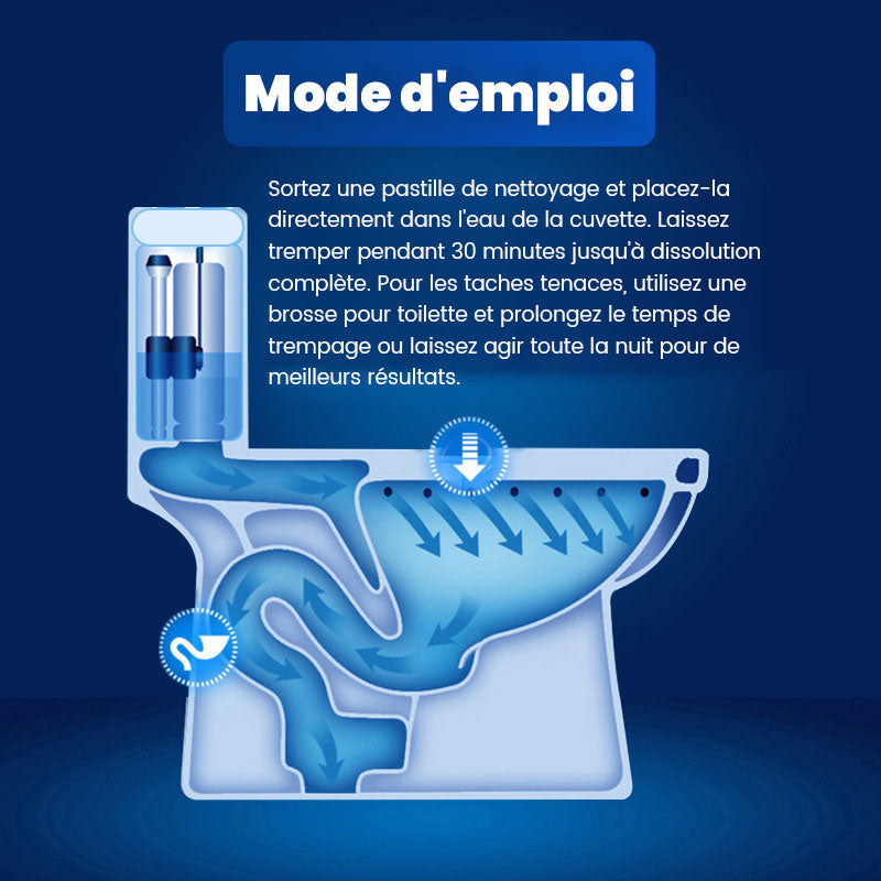 ✨🚽 Comprimés effervescents de nettoyage des toilettes - décontamination, tartre urinaire, alcali urinaire et élimination des odeurs