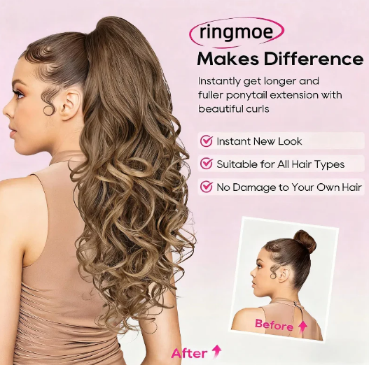 💜 Promotion limitée — 50 % de réduction ! 💜 Extension de queue de cheval ondulée à clip