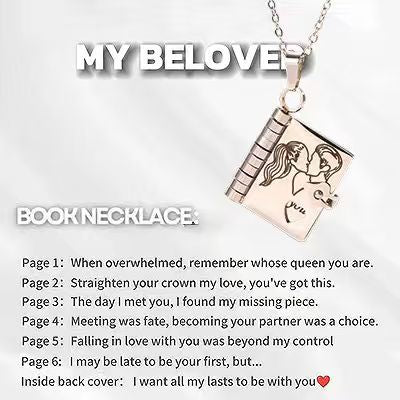 👑✨Collier de livre My Little Star pour fille, cadeau d'anniversaire et de remise de diplôme, bijoux d'amour❤️