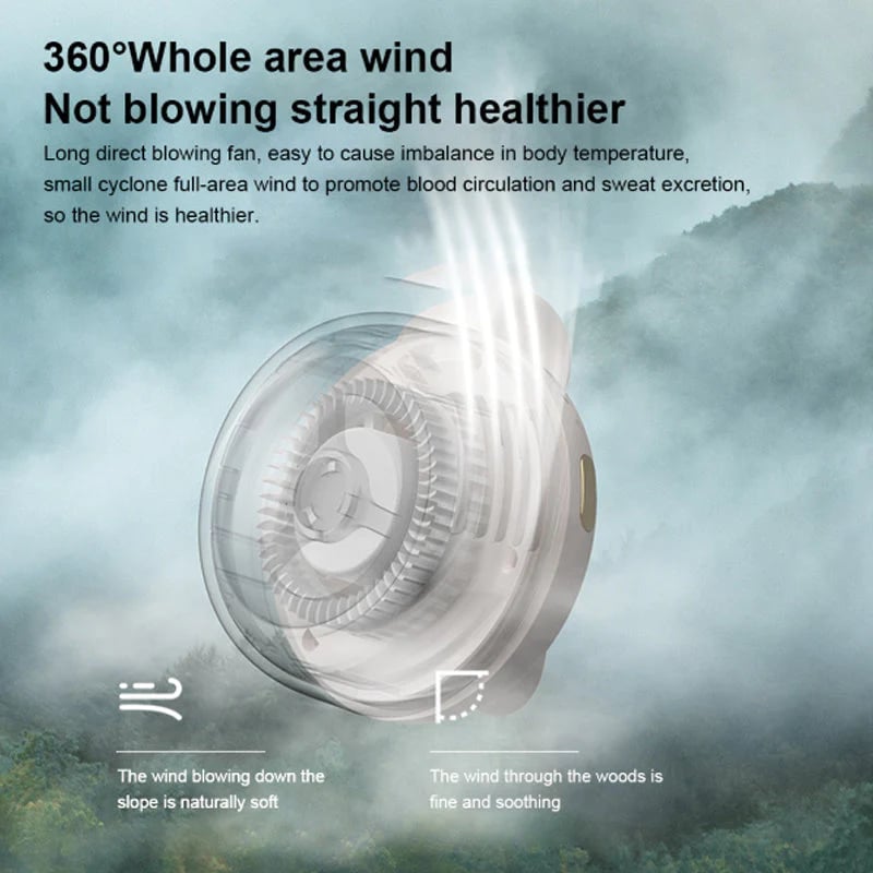 ⏳ Vente d'été – En vedette !! 💞 50 000+ VENDUS ! 💨 Ventilateur portable 2-en-1 – Vous rafraîchit instantanément jusqu'à 10°C | Flux d'air silencieux mains libres 24h/24 🌀🌿
