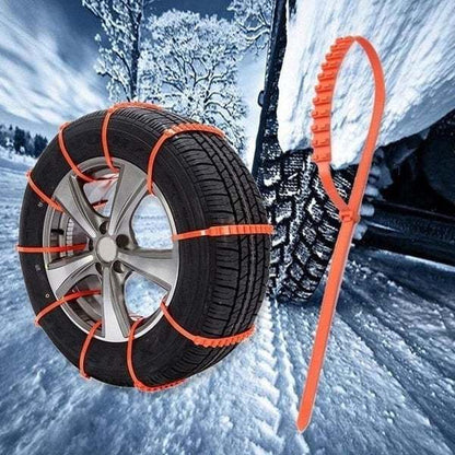 🔥 Dernier Jour de Promo ! ✨ Chaînes Antidérapantes Voiture - Nylon Résistant à -35°C, Installation Express 10s, Sécurité Toutes Routes Glissantes ❄️🚗