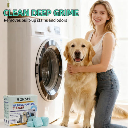 SOPAMI Nettoyant Écologique pour Lave-Linge Élimine les odeurs d'animaux et l'accumulation de poils – pour des machines propres et fraîches !