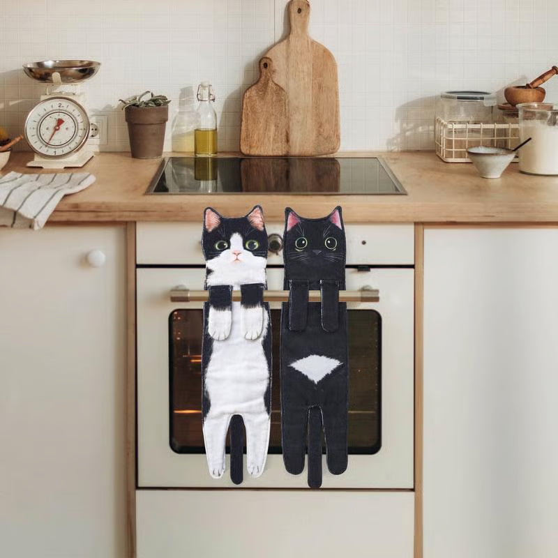 🎁DERNIER JOUR DE SOLDES 50% DE RÉDUCTION✨😺Serviette à main mignonne avec motif chat🐾