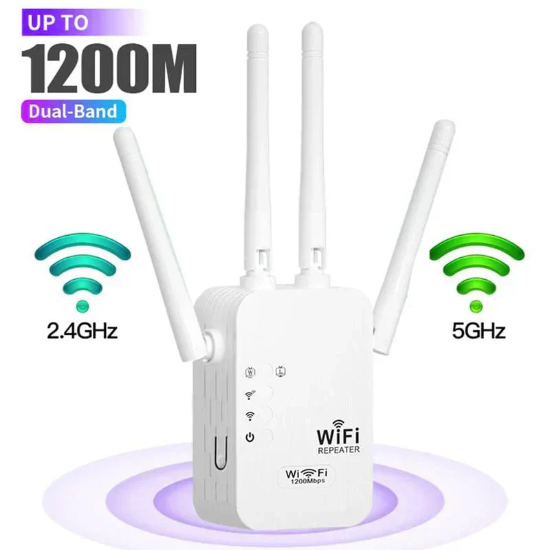 🔥 Extenseur WiFi 2026,1200Mbps Booster de signal à double bande (5GHz/2.4GHz), couvre 10 000 pieds carrés et 50 appareils, répéteur avec port Ethernet pour la maison