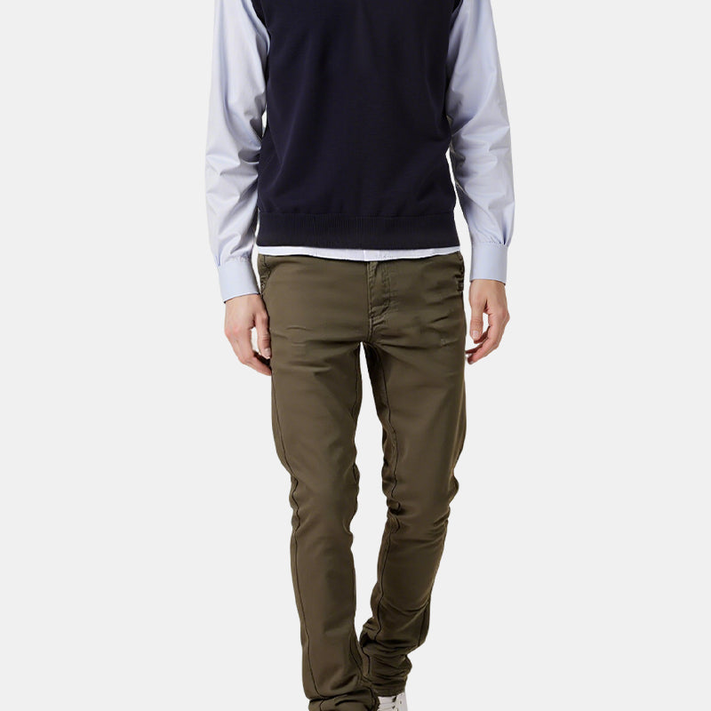 👖Pantalon slim décontracté pour homme, couleur unie + ceinture