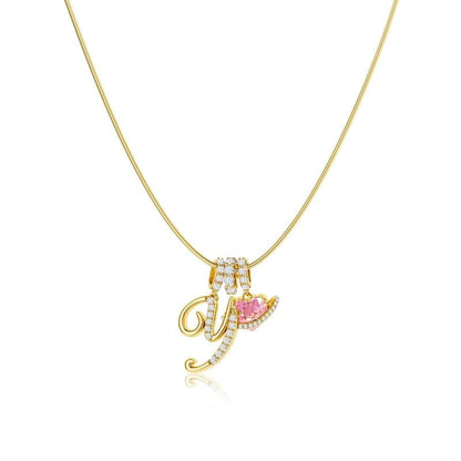 💖Dernier jour : 50 % de réduction ✨ Collier avec pendentif lettre de A à Z et trois breloques🎀