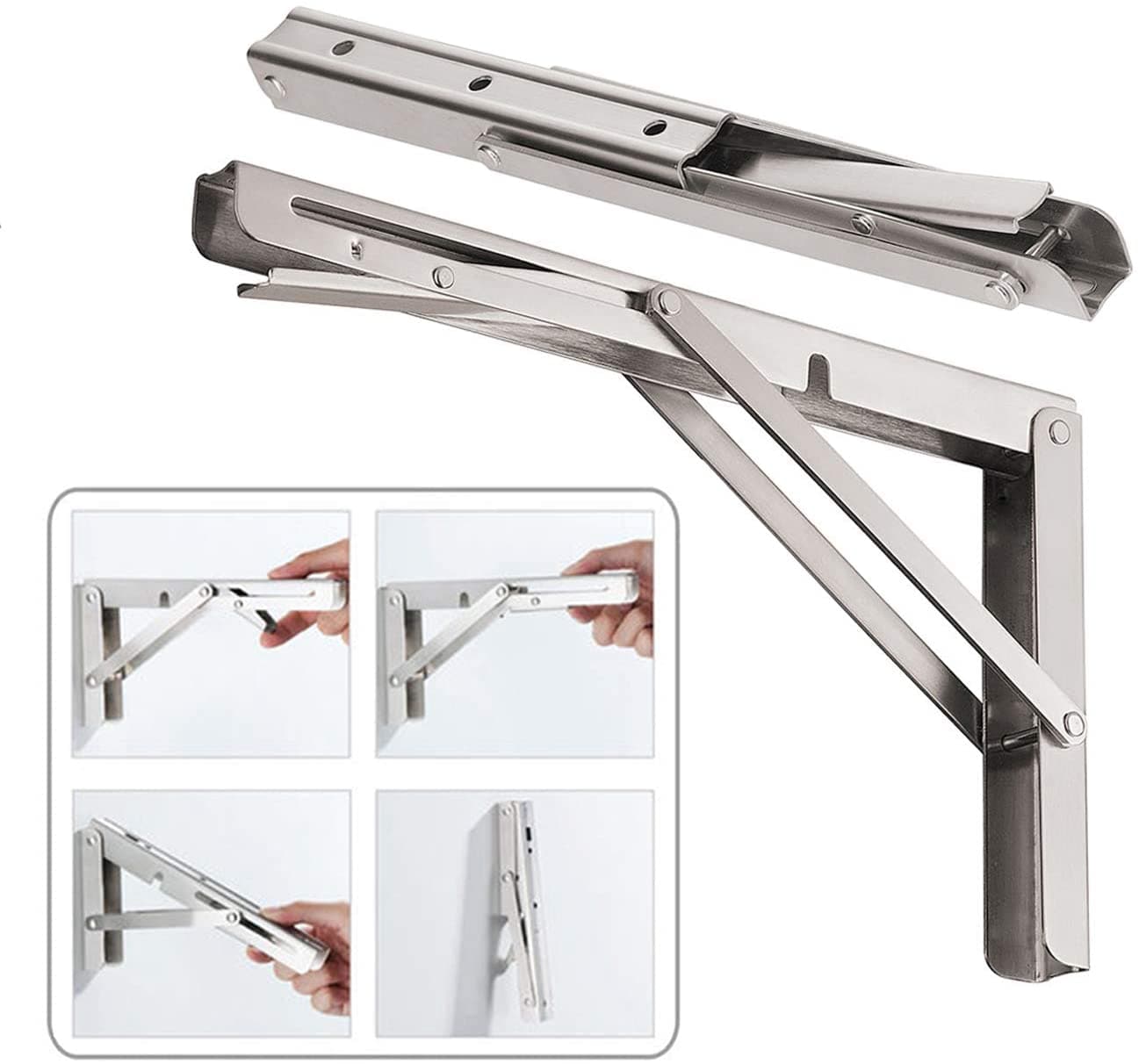 🛠️ 50% DE RÉDUCTION ! 📦 Supports d‘Étagère Pliants DIY – Installation Facile, Gain de Place & Ajustables 🔩