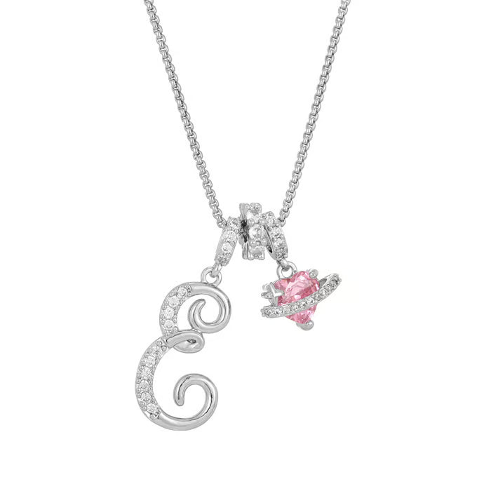 💖Dernier jour : 50 % de réduction ✨ Collier avec pendentif lettre de A à Z et trois breloques🎀