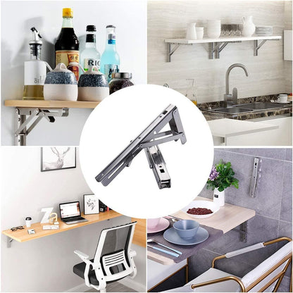 🛠️ 50% DE RÉDUCTION ! 📦 Supports d‘Étagère Pliants DIY – Installation Facile, Gain de Place & Ajustables 🔩