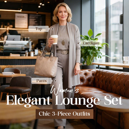 🌸Soldes d'automne👗 Élégant ensemble trois pièces avec cardigan long – Tissu doux, haut et pantalon stylés, parfaits pour aller au travail et pour le quotidien. ✨