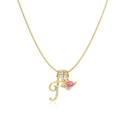💖Dernier jour : 50 % de réduction ✨ Collier avec pendentif lettre de A à Z et trois breloques🎀