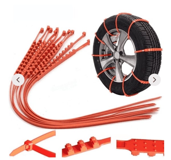 🔥 Dernier Jour de Promo ! ✨ Chaînes Antidérapantes Voiture - Nylon Résistant à -35°C, Installation Express 10s, Sécurité Toutes Routes Glissantes ❄️🚗
