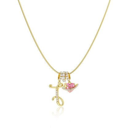 💖Dernier jour : 50 % de réduction ✨ Collier avec pendentif lettre de A à Z et trois breloques🎀
