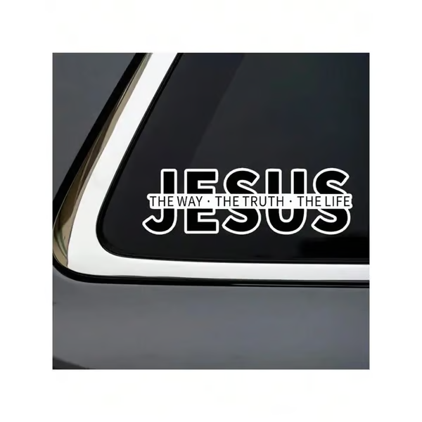 💗✝️ “Jesus-The Way·The Truth·The Life” Autocollant chrétien en vinyle pour voiture