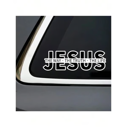 💗✝️ “Jesus-The Way·The Truth·The Life” Autocollant chrétien en vinyle pour voiture