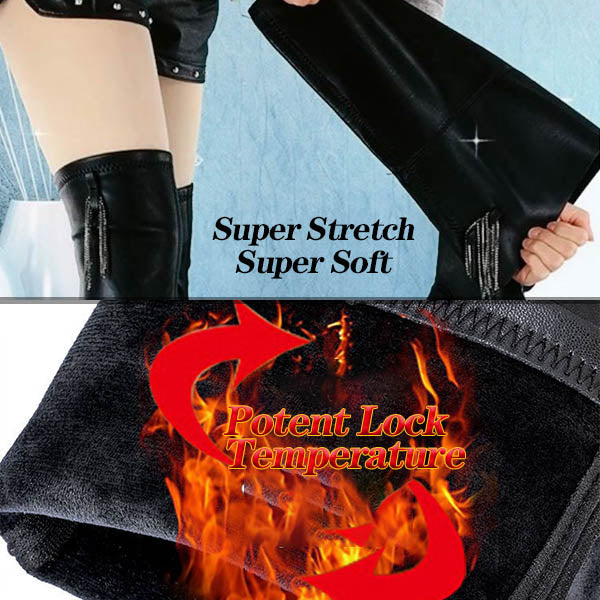 ✨série automne hiver✨bottes en cuir chaudes pour femmes✨avoir l'air mince