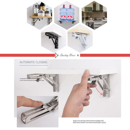 🛠️ 50% DE RÉDUCTION ! 📦 Supports d‘Étagère Pliants DIY – Installation Facile, Gain de Place & Ajustables 🔩