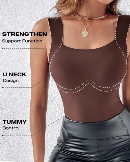 Débardeur Femme Ultra Confortable 😌 à Encollure U | Avec Soutien-gorge Intégré pour un Look Parfait 💫✨