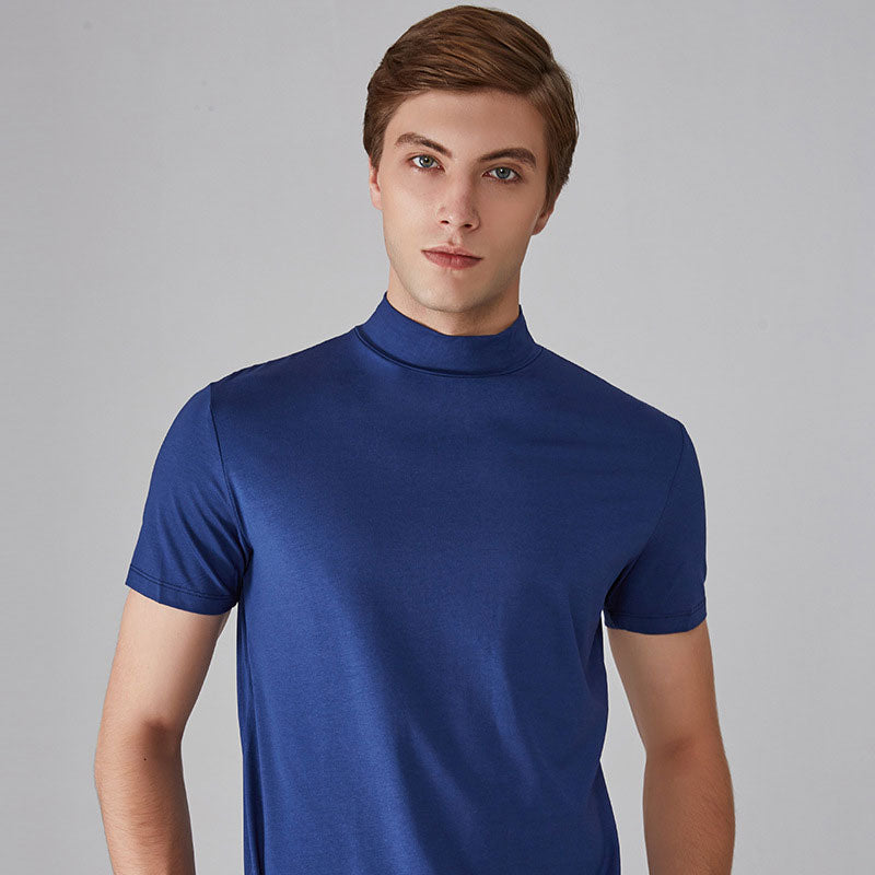 🔈🔈 Soldes 2026 - 50 % DE RÉDUCTION 🎁 T-shirt slim fit à col montant pour homme