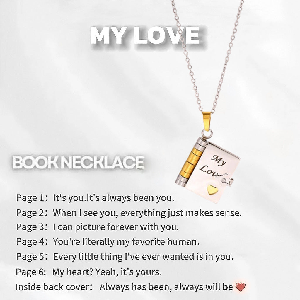 👑✨Collier de livre My Little Star pour fille, cadeau d'anniversaire et de remise de diplôme, bijoux d'amour❤️