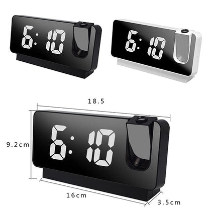 📢📢60 % de réduction !! ⏰ Réveil à Projection Miroir – Ultra-Clair, Double Alarme & Port USB de Charge