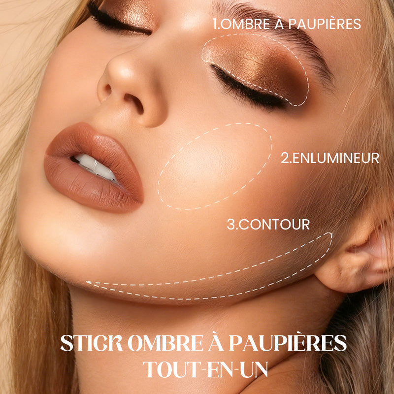 ✨PLUS DE 50 000 UNITÉS VENDUES ! 🎁8 couleurs de fards à paupières pailletés en stick, waterproof, longue tenue et multi-usage