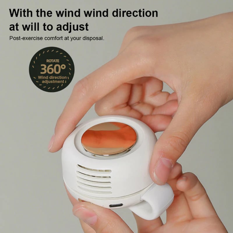 ⏳ Vente d'été – En vedette !! 💞 50 000+ VENDUS ! 💨 Ventilateur portable 2-en-1 – Vous rafraîchit instantanément jusqu'à 10°C | Flux d'air silencieux mains libres 24h/24 🌀🌿