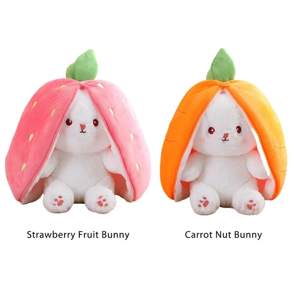 🍓 Promotion Éclair 🍓 Strawberry Bunny se transforme en petit lapin 🎀 Peluche fruitée trop mignonne 🐰