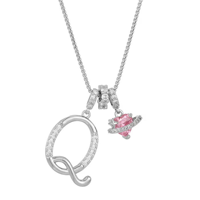 💖Dernier jour : 50 % de réduction ✨ Collier avec pendentif lettre de A à Z et trois breloques🎀