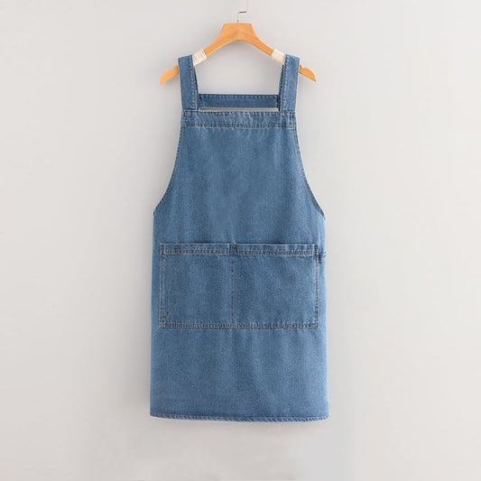 📢 50 % de réduction !!! Tablier adulte ultra-doux en jean – poches spacieuses, dos croisé & broderie tendance 🥐🤍