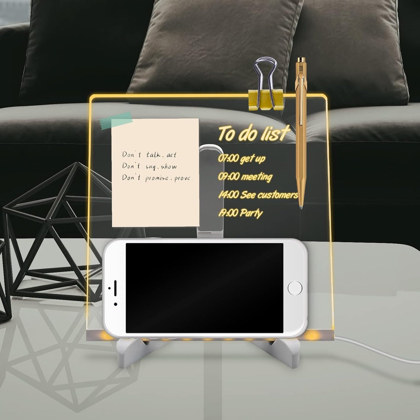 🖊️ Stimulez instantanément votre créativité ! ✨ Tableau d'information LED en acrylique : exprimez-vous sans limites ! 🎨 Comprend 7 stylos de couleur