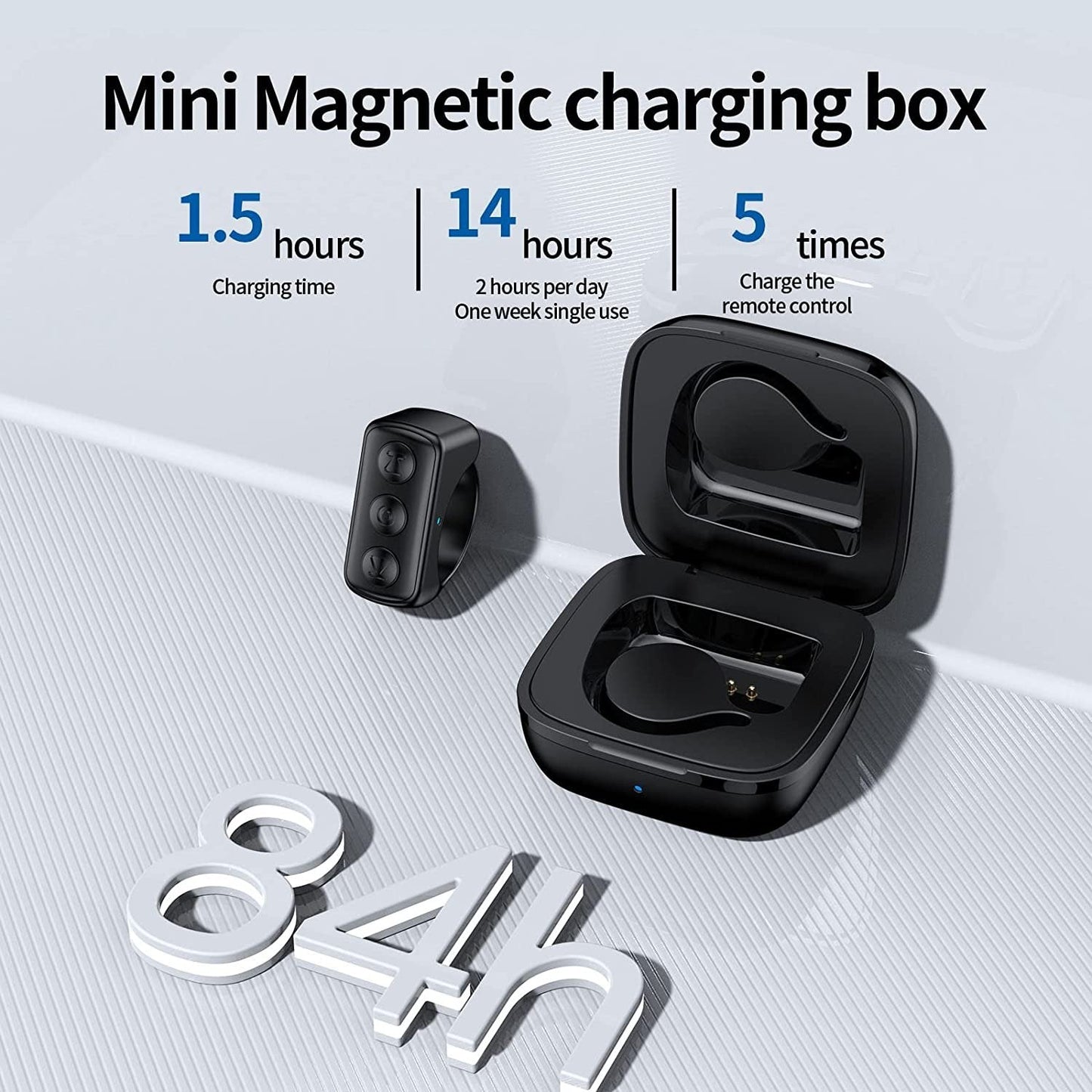 🌟 Bague de contrôleur à distance - Tourne-page Bluetooth, enregistrement vidéo et contrôle musical, compatible iPhone, iPad, iOS et Android