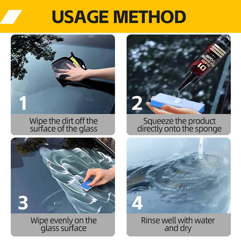 🔥Liquide de polissage pour vitres automobiles – Effacez les marques de façon permanente, économisez sur les coûts de remplacement !