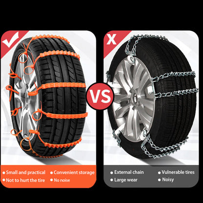 🔥 Dernier Jour de Promo ! ✨ Chaînes Antidérapantes Voiture - Nylon Résistant à -35°C, Installation Express 10s, Sécurité Toutes Routes Glissantes ❄️🚗