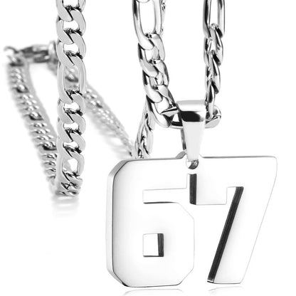 ⛄ Offre Spéciale Hiver：69 % de réduction🔥Exprimez-Vous avec le Pendentif Chiffre 67 - Un Accessoire Unique & Audacieux