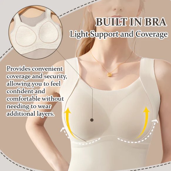 🎊Vente spéciale du Nouvel An🎊Débardeurs thermiques pour femmes avec soutien-gorge intégré