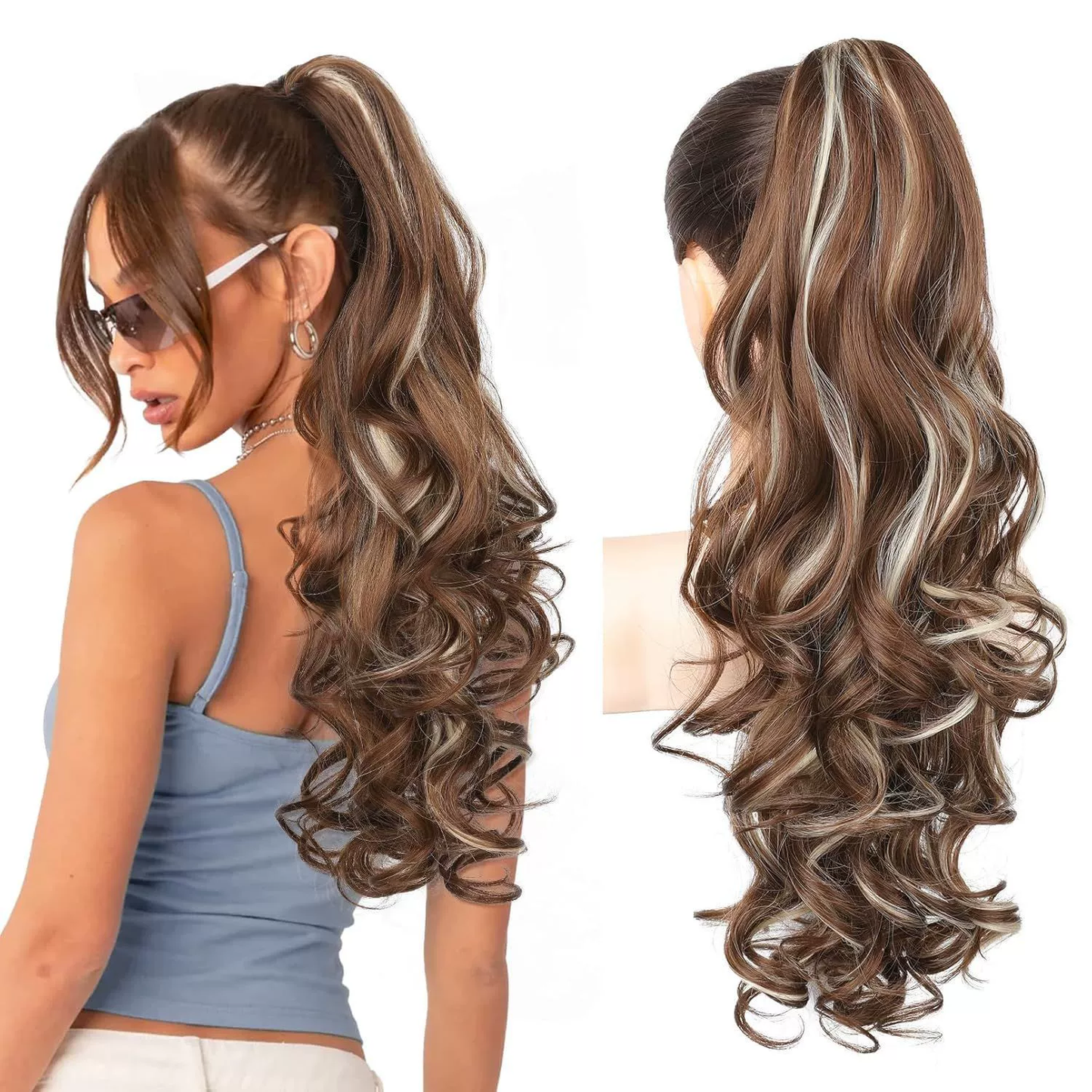 💜 Promotion limitée — 50 % de réduction ! 💜 Extension de queue de cheval ondulée à clip