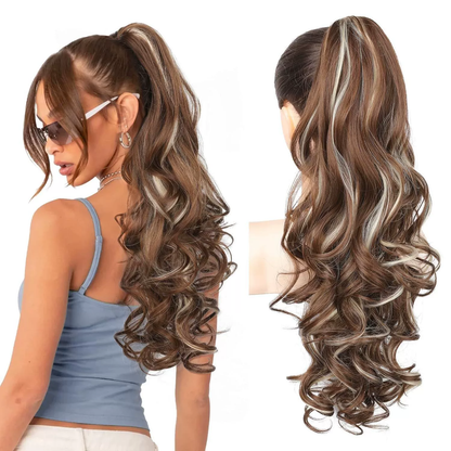 💜 Promotion limitée — 50 % de réduction ! 💜 Extension de queue de cheval ondulée à clip