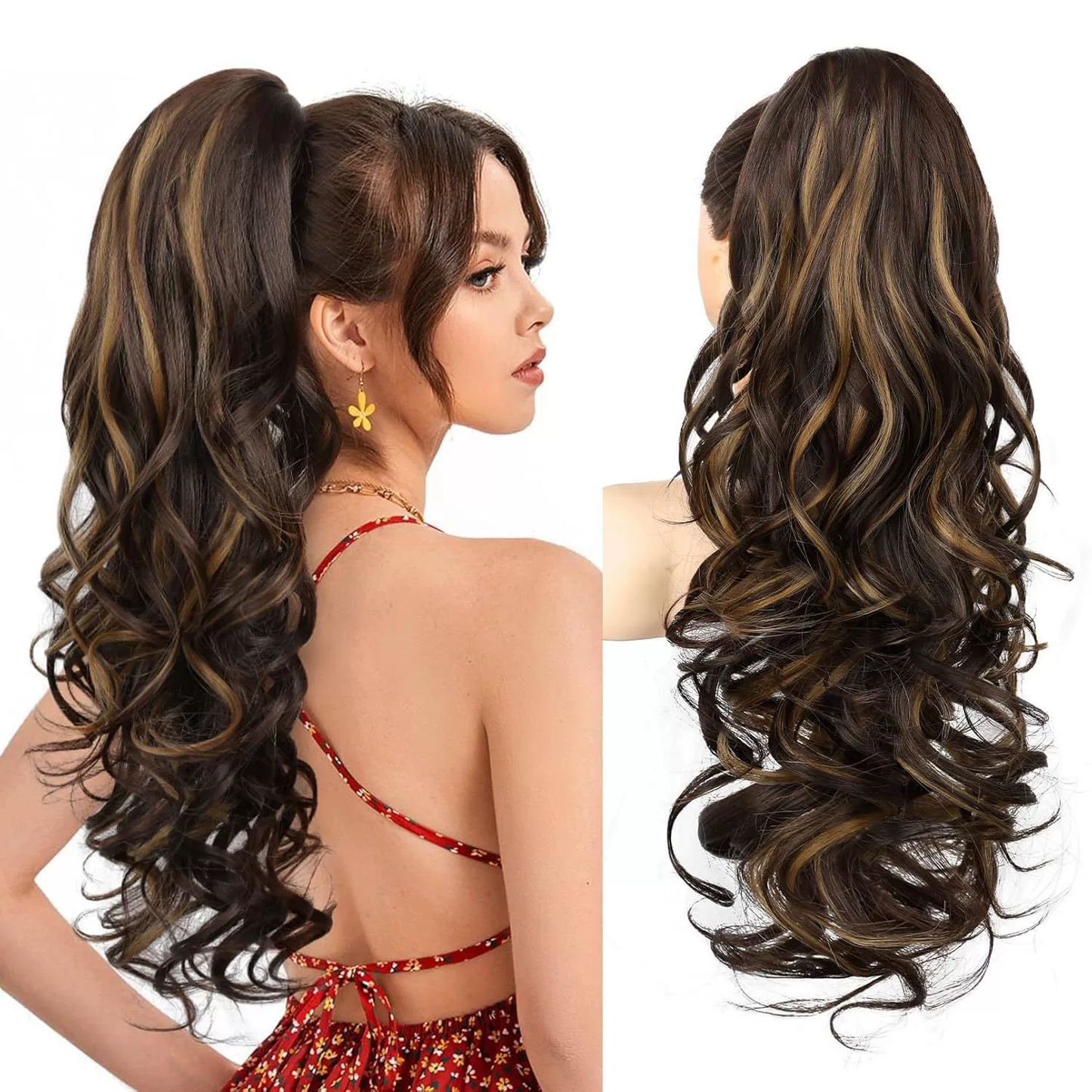 💜 Promotion limitée — 50 % de réduction ! 💜 Extension de queue de cheval ondulée à clip