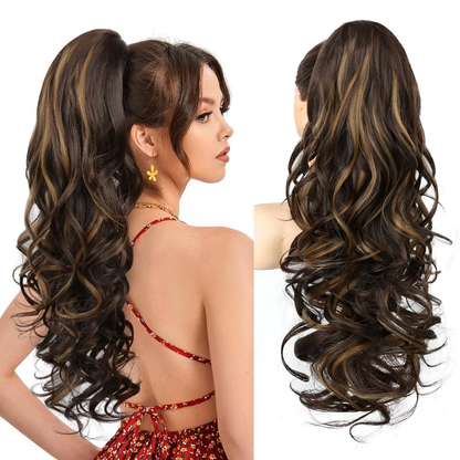 💜 Promotion limitée — 50 % de réduction ! 💜 Extension de queue de cheval ondulée à clip