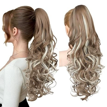 💜 Promotion limitée — 50 % de réduction ! 💜 Extension de queue de cheval ondulée à clip