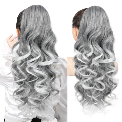 💜 Promotion limitée — 50 % de réduction ! 💜 Extension de queue de cheval ondulée à clip