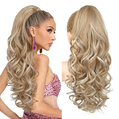💜 Promotion limitée — 50 % de réduction ! 💜 Extension de queue de cheval ondulée à clip