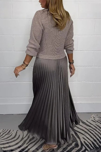 🔥Promotion Black Friday 50 % DE RÉDUCTION🔥Robe plissée à col rond élégante et raffinée pour femme