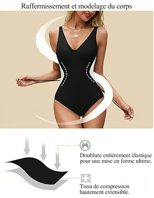 🔥2025 nouveau maillot de bain illusion, taille fine, décolleté plongeant, contrôle du ventre