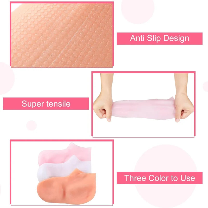 Masque hydratant pour les pieds Chaussettes en silicone protectrices et exfoliantes