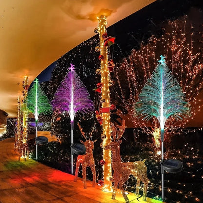 🔥Promotion de Noël 50% de réduction - 🎄7 arbres de Noël solaires à couleurs changeantes Lumières🎄