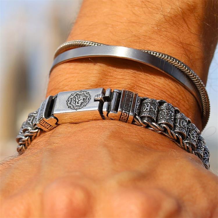 💎 60% DE RÉDUCTION ! 💎 Bracelet Roue de Prière Tibétaine – Argent 925, Porte-Bonheur & Cadeau Saint-Valentin