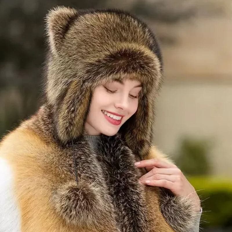 🦝Chapeau en peluche parent-enfant avec fausse queue de raton laveur☃️