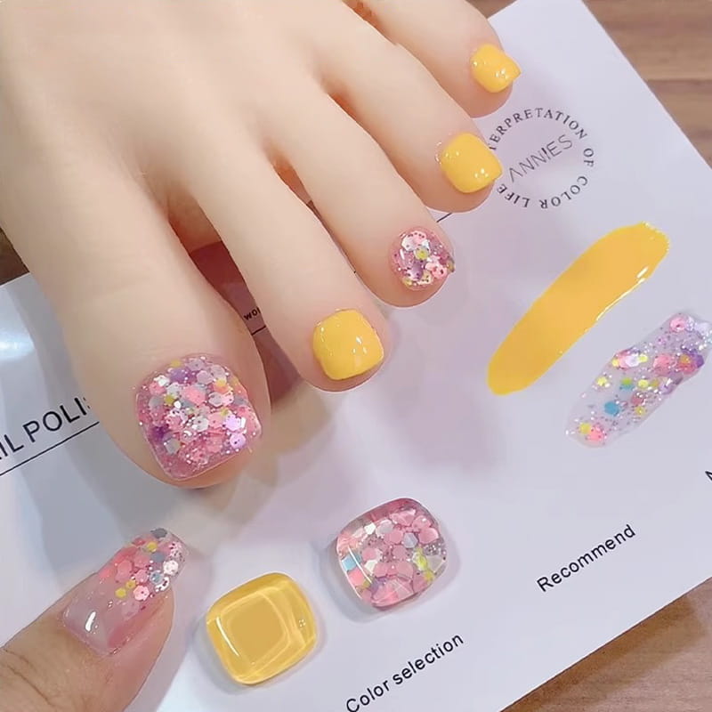 🎄 Promotion Exceptionnelle de Noël🎁Ensemble de vernis à ongles bicolores à paillettes tendance💄💅